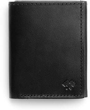 Trifold Leather Wallet For Men | Made In USA | Genuine Full Grain Leather Men's Tri Fold Wallet, Midnight Black, 4 x 3.25 inches (folded), 4 x 9.25 inches (open) on Amazon.ae - Price Tracker