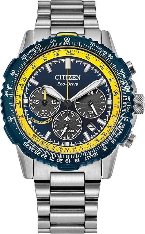 Citizen Men's Eco-Drive Blue Angels Promaster Navihawk Watch, Stainless Steel Bracelet, Chronograph Measures up to 60 Minutes, 12/24 Hour Time (Model: CA4667-53L) on Amazon.ae - Price Tracker
