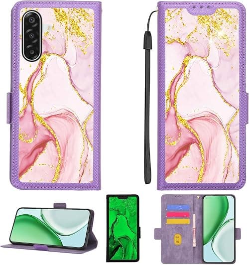 Case Compatible for Samsung Galaxy M17 5G SM-M176B Phone Case Flip Cover [with Tempered Glass Screen Protector][RFID Blocking][Gold Glitter+Luminous] PTZ-FDL on Amazon.ae - Price Tracker
