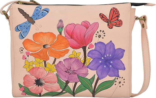 Anna by Anuschka Hand Painted Leather Women's Slim Medium Crossbody on Amazon.ae - Price Tracker