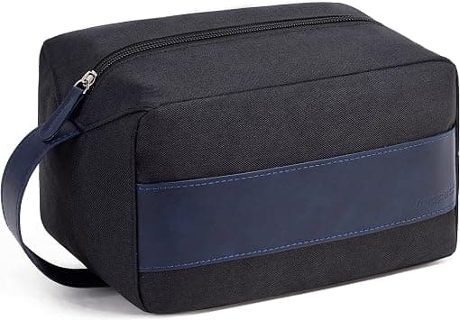Vorspack Toiletry Bag for Men - Water Resistant Travel Bag for Toiletries, Lightweight Hygiene Bag for Bathroom, Travel Essentials, Gifts, Black&Blue, Medium, Classic - Best Deal Finder