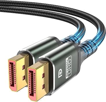 6.6FT DisplayPort Cable 2.1, DP to DP Cable 40Gbps 8K@120Hz 4K@240Hz 2K@360Hz, HDR, DSC, HDCP 2.3, Braided Display Port Cable Compatible with FreeSync G-Sync Gaming Monitor RTX 5090 4090 PC HDTV على Amazon.ae - متتبع الأسعار