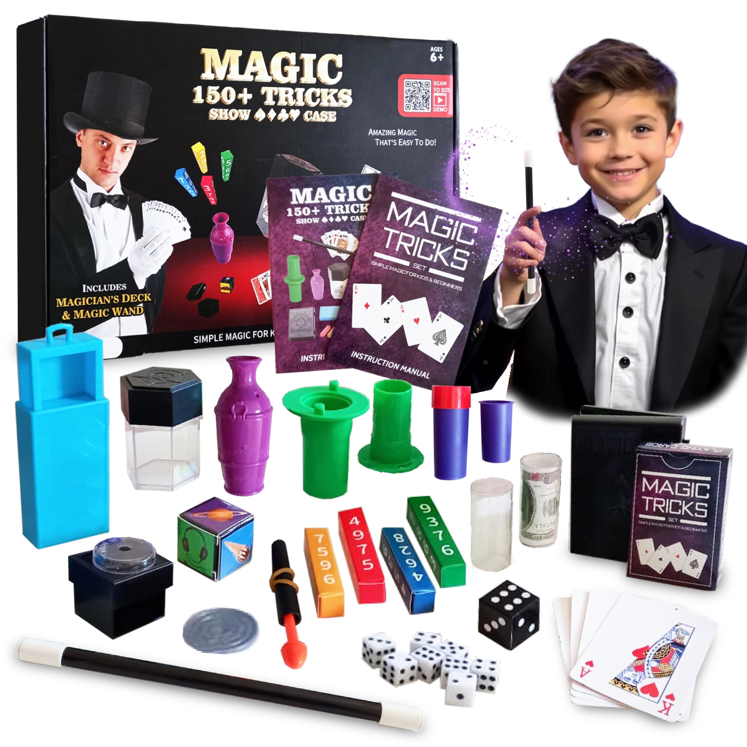 IZDANA Magic Kit -150 Tricks For Boys Birthday Cool Gifts Includes Platform & Videos Girls DIY Top Gift Games Funny Kid Girl Toy Set Boy Years Old 6 7 8 9 10 11 12 13 14 Children's Game Prank Toys on Amazon.ae - Price Tracker