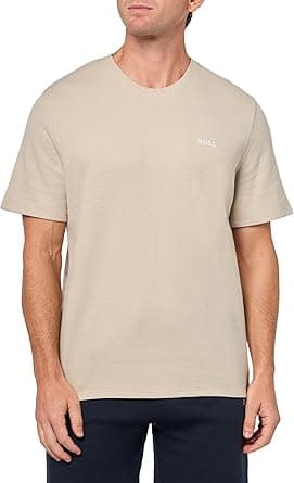 BOSS mens Waffle Contrast Logo Short-sleeve T-shirt Shirt on Amazon.ae - Price Tracker