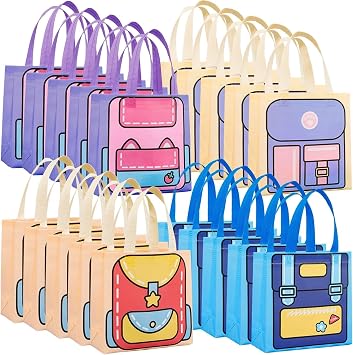 NALACAL 20 PCS Non-Woven Goodie Bags, with Handles Back to School Gift Bags, Cartoon Backpack Goody Candy Bags, Reusable Birthday Party Favor Bags, for Boys Girls School Classroom Party Supplies على Amazon.ae - متتبع الأسعار