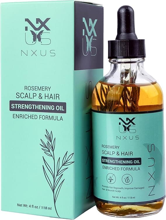 NXUS 118 ml Large Rosemary Oil for Hair Growth, Stop Hair Fall &amp; Receding Hairline - Scalp Strengthening Oil, 100% Organic &amp; Natural on Amazon.ae - Price Tracker