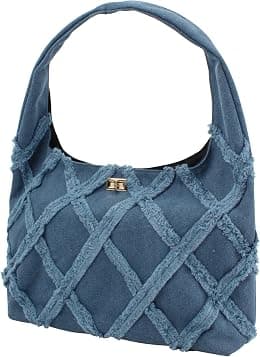 Fashion Denim Canvas Shoulder Bag Women Tote Bag Quilted Distressed Tassel Satchel Purse - Best Deal Finder