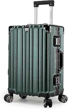 Cabin Pro Light Weight Aluminum Frame Fashion Trolley Luggage Polycarbonate Hard Case Carry on Suitcase with 4 Quite 360° Double Spinner wheels, CP001 (Carry-On 20-Inch, Blackish Green) on Amazon.ae - Price Tracker
