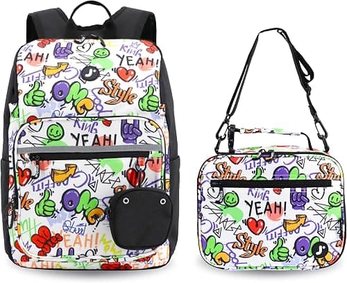 J World New York Unisex Kid's School Bookbag with Lunch Bag على Amazon.ae - متتبع الأسعار