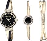 Anne Klein Women's Premium Crystal Accented Watch and Bangle Set - Best Deal Finder