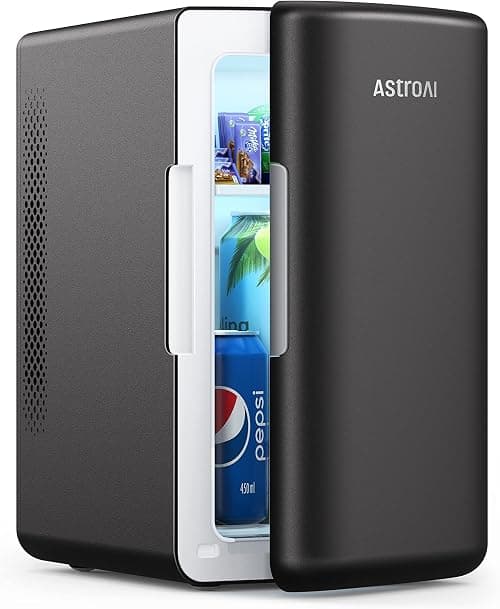 AstroAI Mini Fridge 6 Litre / 8 Can | Cooler and Warmer | AC/DC | Small Fridge for Bedrooms, Car, Drinks, Beauty, Skincare, Travel(Black) on Amazon - Best Deal Finder