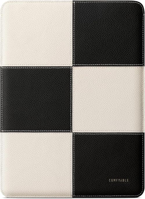 Comfyable Laptop Sleeve 13 Inch Precisely Compatible with MacBook Air M5 2026 & MacBook Pro M2 M1 2022, Genuine Leather Cover Case, Black & Cream on Amazon.ae - Price Tracker