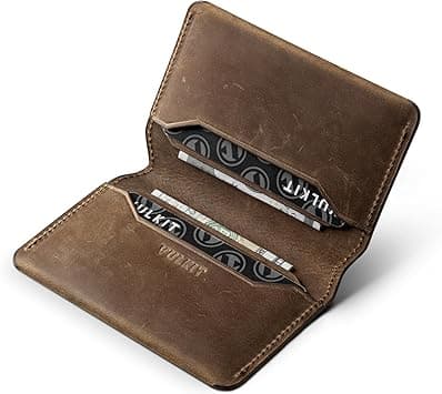 VULKIT Slim Minimalist Card Holder RFID Blocking Leather Credit Card Holder Front Pocket Wallet Magnetic Closure, Handicrafts Cowhide- Espresso, Minimalist on Amazon.ae - Price Tracker