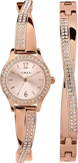 Timex Women's Swarovski Crystal 23mm Watch & Bracelet Gift Set - Best Deal Finder