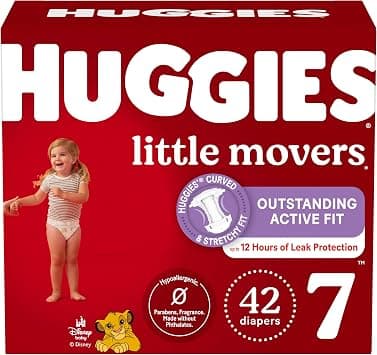 Huggies Size 7 Diapers, Little Movers Baby Diapers, Size 7 (41+ lbs), 42 Count, Packaging May Vary on Amazon.ae - Price Tracker