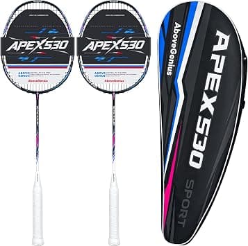 AboveGenius Carbon Fiber Badminton Racket Set, Professional Badminton Racquet Set(5UG4) - Prestrung, Includes 2 Lightweight Rackets with a Carrying Bag for Backyard Games for Family, Adults & Beginner - دليلك لأفضل العروض