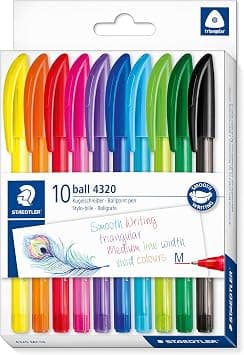 STAEDTLER 4320 MC10 Stick Rainbow Ballpoint Pen - Assorted Colours (Pack of 10) on Amazon.sa - Price Tracker