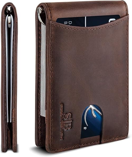 SERMAN BRANDS RFID Blocking Slim Bifold Genuine Leather Minimalist Front Pocket Wallets for Men with Money Clip Thin Gift on Amazon.ae - Price Tracker