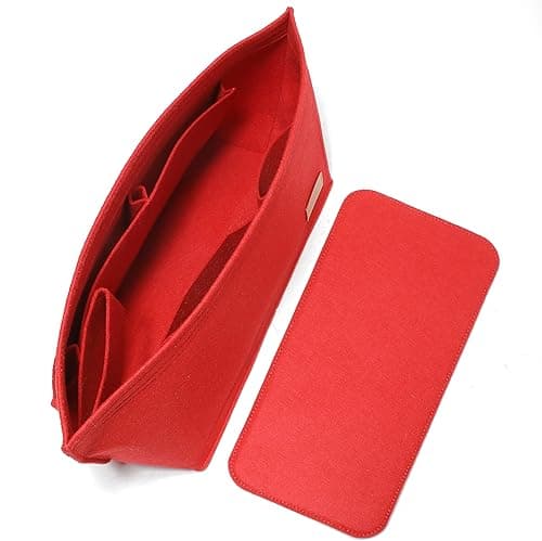 Doxo Purse Organizer Insert, Felt Bag Insert Tote Fit L Speedy 35, Neverfull PM & Base Shaper 2pc Set(Medium-Red-Combination) on Amazon.ae - Price Tracker