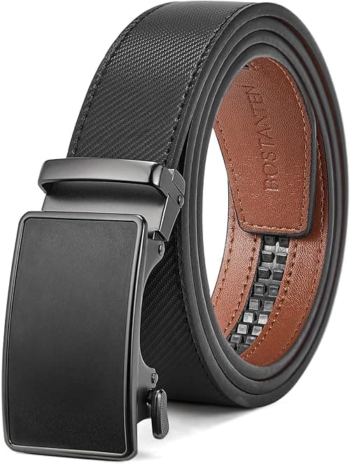 BOSTANTEN Mens Belt Leather 2 Pack Ratchet Belt For Men Dress and Casual with Adjustable Buckle, Trim to Fit on Amazon.ae - Price Tracker