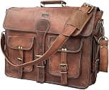 DHK 18 Inch Vintage Handmade Leather Messenger Bag Laptop Briefcase Computer Satchel Bag for Men - Amazon.ae Price Tracker