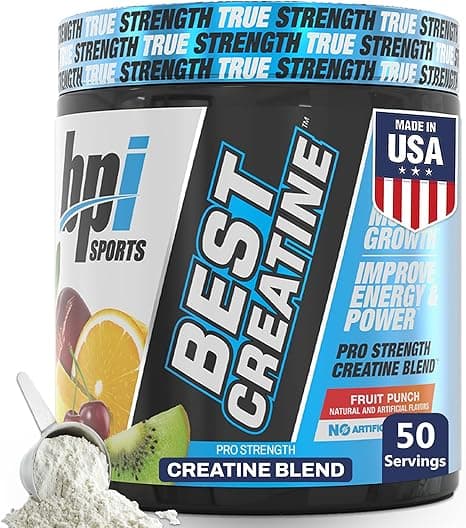 BPI Sports Best Creatine – Creatine Monohydrate, Himalayan Salt – Strength, Pump, Endurance, Muscle Growth, Muscle Definition – No Bloat – Fruit Punch – 50 servings – 10.58 oz. on Amazon.ae - Price Tracker