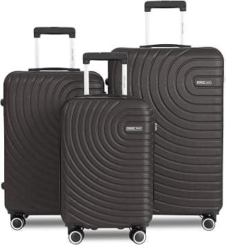 Circles Series Set of 3 Luggage | Lightweight Small 10KG, Medium 20KG & Large 30KG ABS 4 Wheels Trolley Hardsided Travel Suitcase (Dark grey) على Amazon.ae - متتبع الأسعار