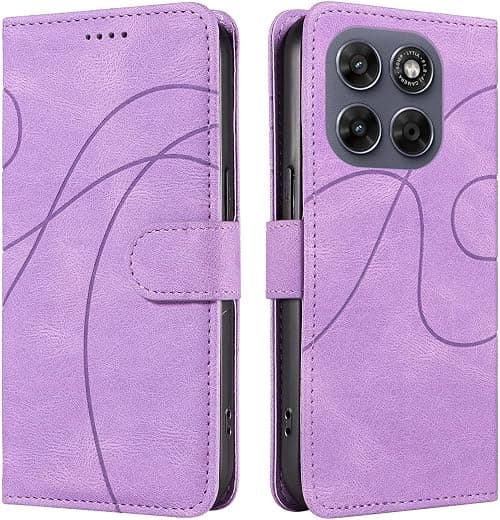 UPLAI Mobile Phone Case for Motorola Moto G77 5G, Premium PU Leather Protective Case, Magnetic Flip Wallet, 3 Card Slots, 360 Shockproof Case with Stand Function, Purple على Amazon.ae - متتبع الأسعار