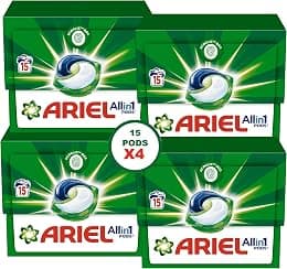 Ariel Original All-in-1 Pods, 15 Count Laundry Detergent Pods, Pack of 4 - متتبع أسعار Amazon.sa