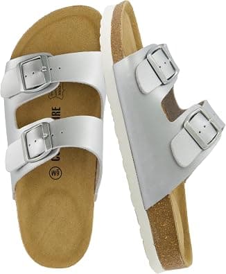 CUSHIONAIRE Lane Cork Footbed Sandals for Women – Comfortable Double Buckle Slip-On with Genuine Suede Footbed & Arch Support Slides for Women Footwear on Amazon.ae - Price Tracker