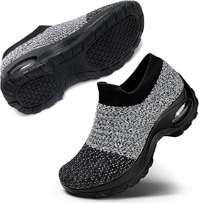 STQ Walking Shoes for Women Slip on Sock Sneakers Non Slip Air Cushion on Amazon.ae - Price Tracker