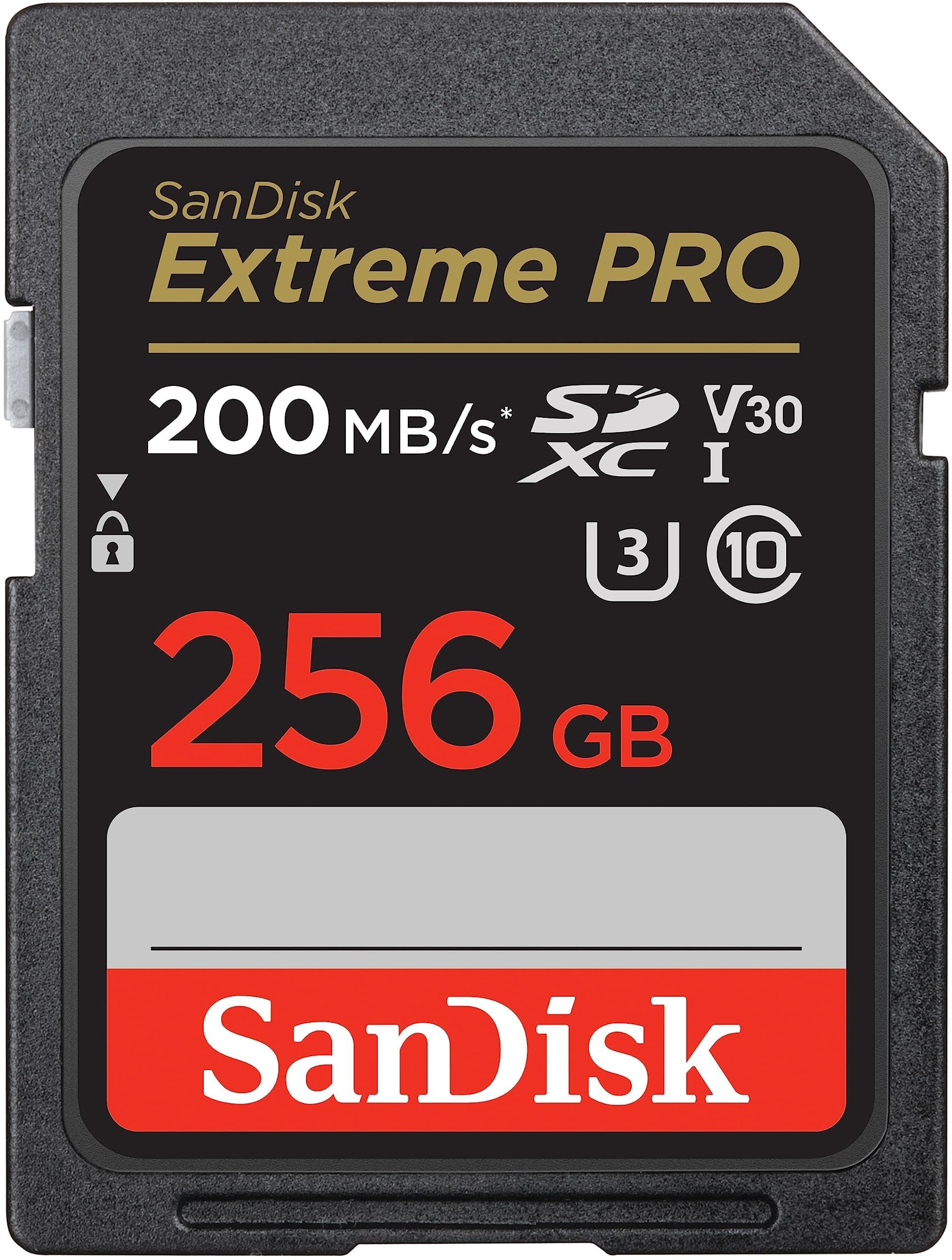 SanDisk 256GB Extreme PRO SDXC card + RescuePRO Deluxe, up to 200MB/s, UHS I, Class 10, U3, V30 SDSDXXD 256G GN4IN, Black on Amazon.ae - Price Tracker