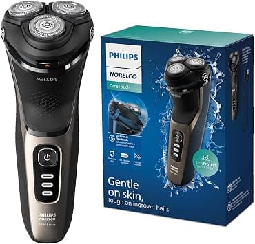 Philips Norelco Shaver 3000 Series Care Touch, Wet and Dry Electric Shaver, P-Cap, Travel Pouch, Model S3242/90 على Amazon.ae - متتبع الأسعار