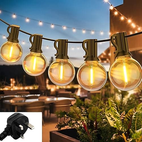 Beauenty Outdoor String Lights 50 Feet G40 Globe LED Patio Lights with 25 Bulbs,2700K Bright LED Patio String Lights, Waterproof Hanging Light Strings for Wedding Patio Indoor Outdoor Party Garden on Amazon.ae - Price Tracker