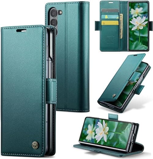 ELEPIK for Galaxy Z Fold 6 Case with Card Holder, Kickstand [3 Card Holder + 1 Cash Slot] [Durable PU Leather] Magnetic Wallet Phone Cover for Samsung Galaxy Z Fold 6, Fashion Green on Amazon.ae - Price Tracker