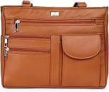 K London Ladies Leather Handbag in Soft Leather - Womens Designer Shoulder Hand Bag with 2 Top Handles – 8 Pockets 2 Zipped Main Sections – Practical (KL_1733_Parent) - Best Deal Finder