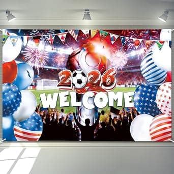 Probsin 2026 World Soccer Cup Banner 72" x 48" Backdrop International Countries Welcome Flag Soccer World Cup Party Supplies Poster Decorations Hanging Indoor Outdoor Gate Decor Fence Door Wall on Amazon.ae - Price Tracker