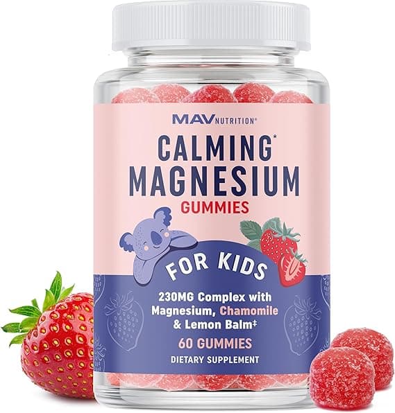 Mav Nutrition Magnesium Calming Gummies For Kids | Relaxing Support Promotes Muscle Health Chamomile & Lemon Balm Herbal Blend 60 Non-Gmo on Amazon.ae - Price Tracker