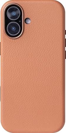 LONLI Urban | Embossed Genuine Leather Case for iPhone 17 Made of European Genuine Leather with Grain Look - [Integrated Camera Control and MagSafe Compatibility] - Saddle on Amazon.ae - Price Tracker
