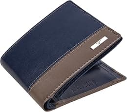 Urban Forest Seattle Dual Colour Leather Wallet for Men, Blue/Taupe, Contemporary - Best Deal Finder