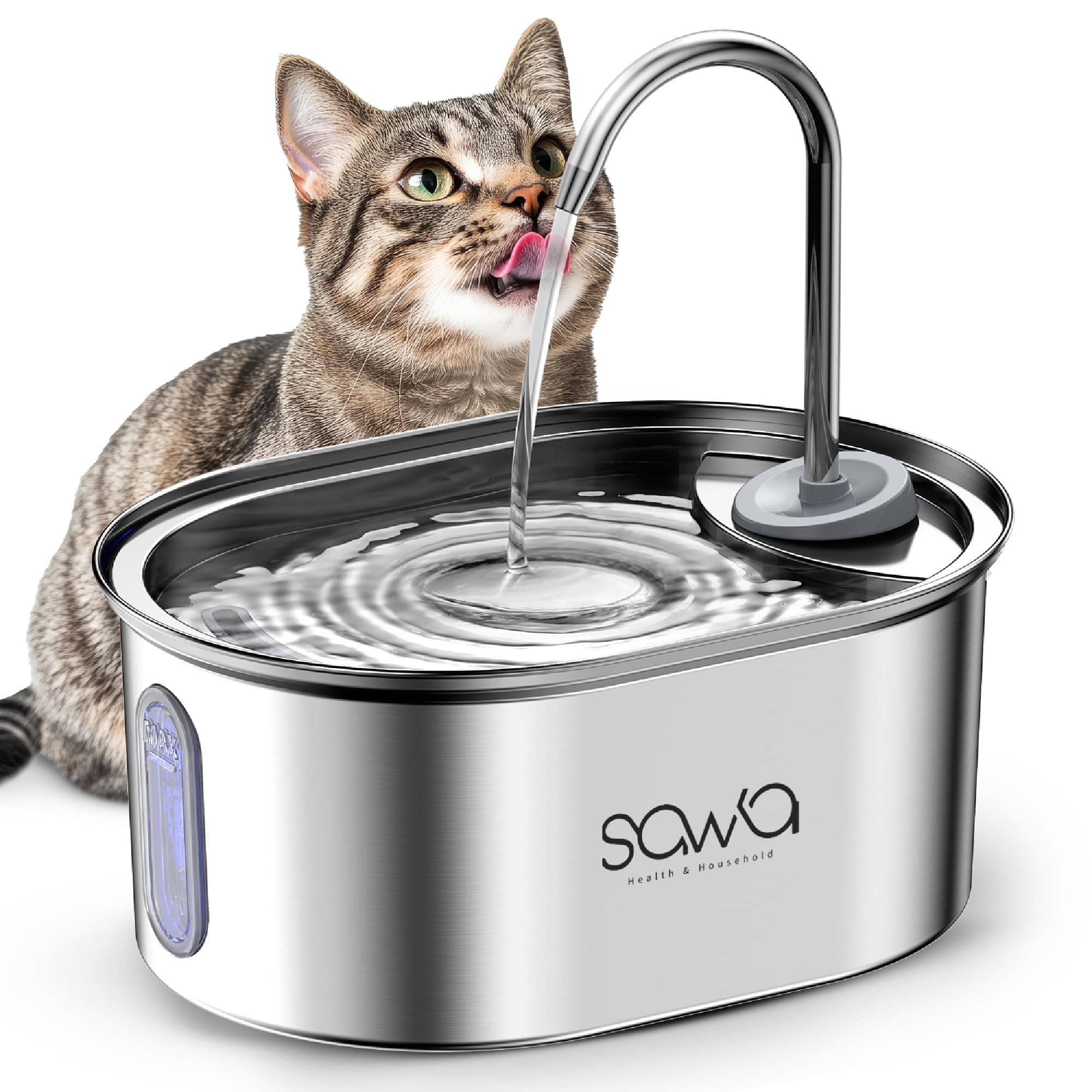 SAWA Cat Water Fountain Stainless Steel, 3.2L/108oz Cats Fountain for Drinking, Pet Water Fountain for Cats Indoor, Automatic cat Water Dispenser with 2 Flow Modes, kitty Spout fountain for Cats Dogs on Amazon.ae - Price Tracker