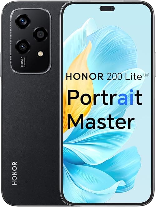 HONOR 200 Lite, 5G Dual SIM, 8GB RAM + 256GB ROM, 6,7” Anti-Drop AMOLED Display, 108MP Triple Rear Camera, Midnight Black - UAE Version, 1 Year Official Warranty on Amazon - Best Deal Finder