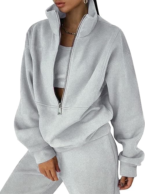 Eisctnd 2-Piece Fleece Sweatsuit Set for Women, Long-Sleeved Sweatshirt and Jogging Pants, Tracksuit, 2026, Trendy on Amazon.ae - Price Tracker