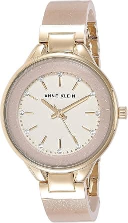 Anne Klein Women's AK/1408CRCR Premium Crystal Accented Cream Bangle Watch - Best Deal Finder