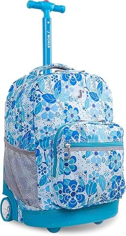 J World New York Sunrise Kids Rolling Backpack for Girls Boys Teen. Roller Bookbag with Wheels - Best Deal Finder