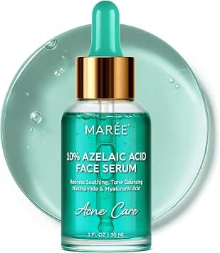MAREE 10% Azelaic Acid Face Serum – Redness Relief Hydrating Serum with Niacinamide, Centella Asiatica & Hyaluronic Acid – Brightening Facial Serum for Face & Body – Acido Azelaico على Amazon.ae - متتبع الأسعار