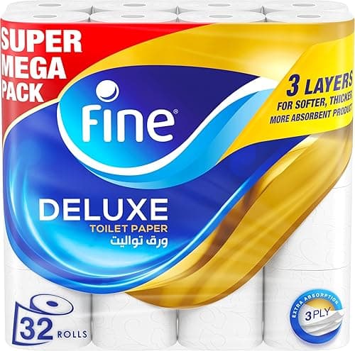 Fine Deluxe Toilet Tissues Paper 32 Rolls, 140 sheets x 3 Ply on Amazon.ae - Price Tracker