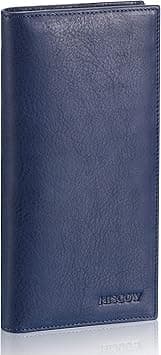 HISCOW Bifold Long Wallet with 15 Credit Card Slots - Italian Calfskin, Aniline Leather Blue, 6.97"H x 3.5"W x 0.98"D, Italian Style on Amazon.ae - Price Tracker