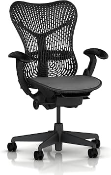 Herman Miller Mirra Chair : Fully Featured w/Forward Tilt - Adjustable Arms - FlexFront Seat - Tilt Limiter - Lumbar Support - Hard Floor Casters - Graphite Frame/Graphite Seat on Amazon.ae - Price Tracker