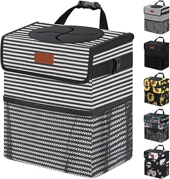 Vankor Car Trash Can for Car Cute, Car Trash Bag Bin Hanging Waterproof Automotive Car Garbage Cans Leak Proof Vehicle Trash Can Stripe على Amazon.ae - متتبع الأسعار